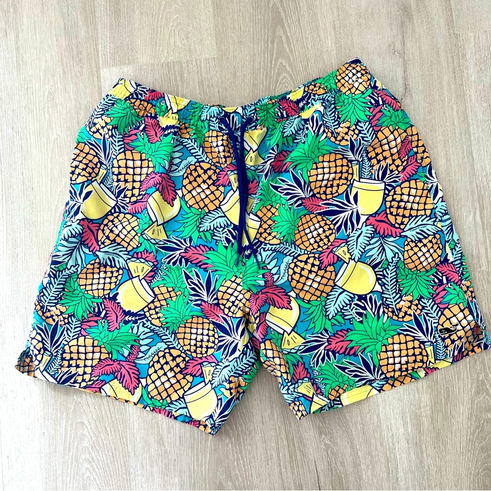 Vineyard Vines Tropical Pineapple Drink Swim Trunks Shorts XL